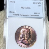 1963-D Franklin Half Dollar NNC - MS 66 FBL