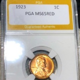 1923 Lincoln Wheat Penny PGA - MS 65 RED