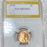 1928 Lincoln Wheat Penny PGA - MS 65 RD