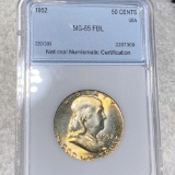 1952 Franklin Half Dollar NNC - MS 65 FBL