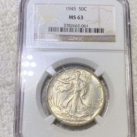 1945 Walking Half Dollar NGC - MS63