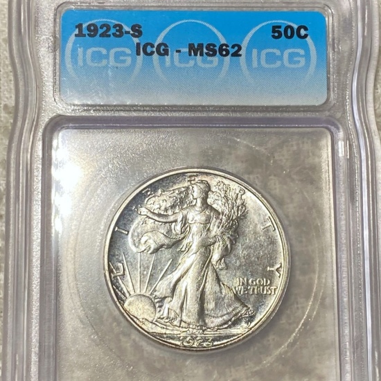 1923-S Walking Half Dollar ICG - MS62