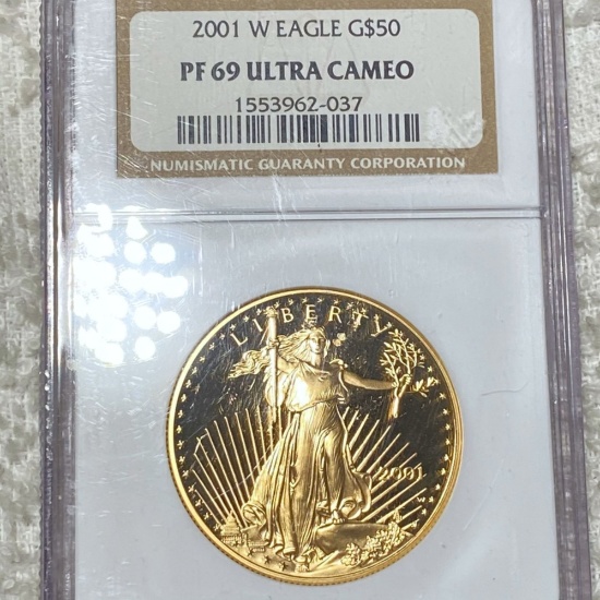 2001-W $50 Gold Eagle NGC - PF 69 ULT CAM 1Oz