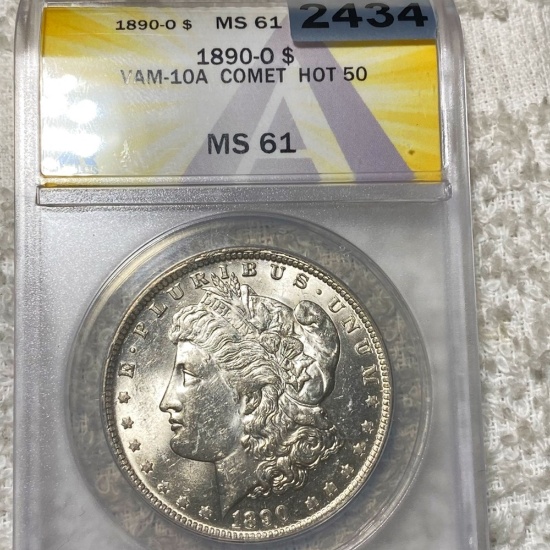 1890-O Morgan Silver Dollar ANACS - MS61 VAM-10A