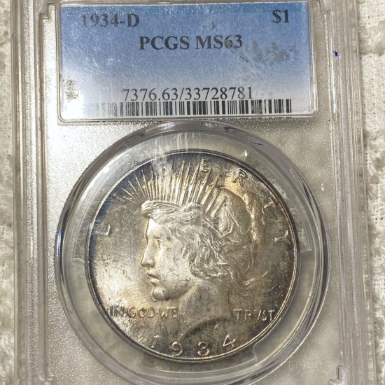 1934-D Silver Peace Dollar PCGS - MS63