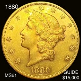 1880 $20 Gold Double Eagle UNCIRCULATED