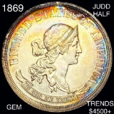 1869 Judd Half Dollar GEM BU