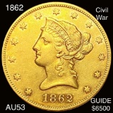 1862 $10 Gold Eagle CHOICE AU