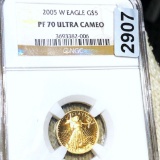 2005-W $5 Gold Half Eagle NGC - PF70ULTCAM 1/10Oz