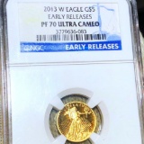 2013-W $5 Gold Half Eagle NGC - PF70ULTCAM 1/10Oz