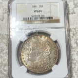 1881 Morgan Silver Dollar NGC - MS64