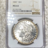 1887 Morgan Silver Dollar NGC - MS64
