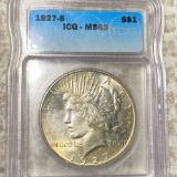 1927-S Silver Peace Dollar ICG - MS63