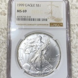 1999 Silver Eagle NGC - MS69