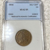 1809/6 Classic Head Half Cent NNC - MS 62 BR