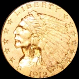 1912 $2.50 Gold Quarter Eagle CLOSELY UNC