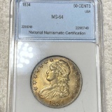 1834 Capped Bust Half Dollar NNC - MS64