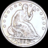 1853 Seated Half Dollar AU+