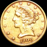 1900-S $5 Gold Half Eagle UNCIRCULATED