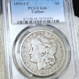 1890-CC Morgan Silver Dollar PCGS - G06 TAILBAR