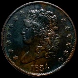 1834 Classic Head Half Cent AU+