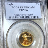 1999-W $5 Gold Half Eagle PCGS - PR 70 DCAM 1/10Oz