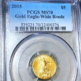 2015 $5 Gold Half Eagle PCGS - MS70 1/10Oz WR