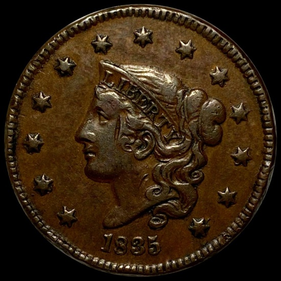 1835 Coronet Head Large Cent ABOUT UNCIRCULATED