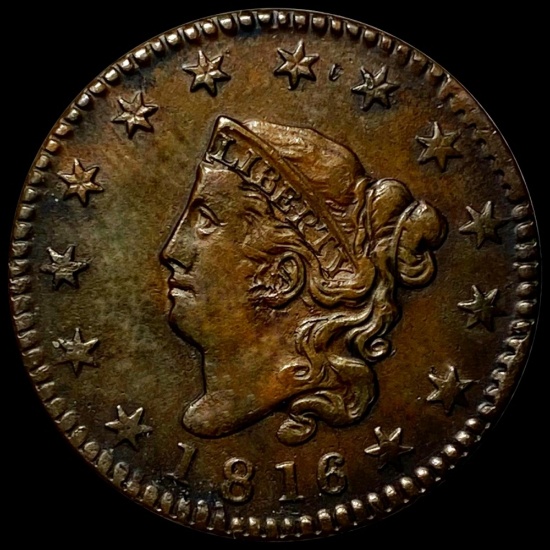 1816 Coronet Head Large Cent AU+