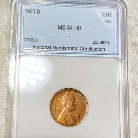 1926-D Lincoln Wheat Penny NNC - MS 64 RB