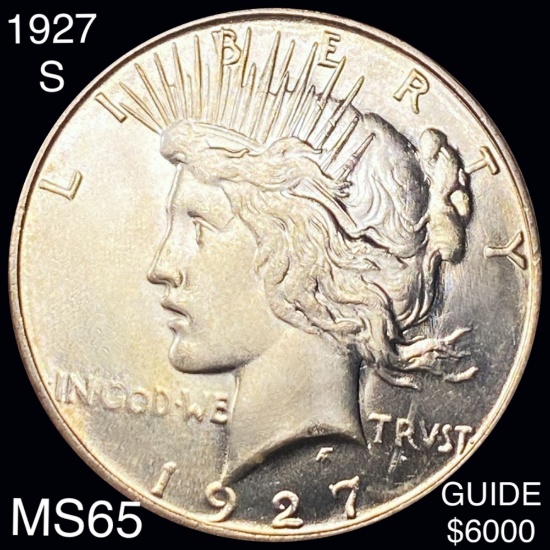 1927-S Silver Peace Dollar GEM BU