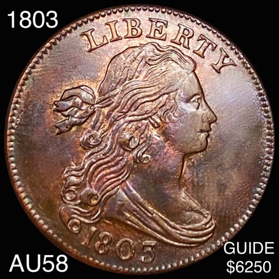 1803 Draped Bust Large Cent CHOICE AU