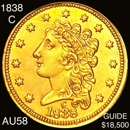 1838-C $2.50 Gold Quarter Eagle CHOICE AU