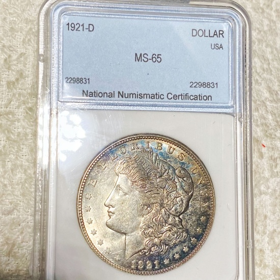 1921-D Morgan Silver Dollar NNC - MS65