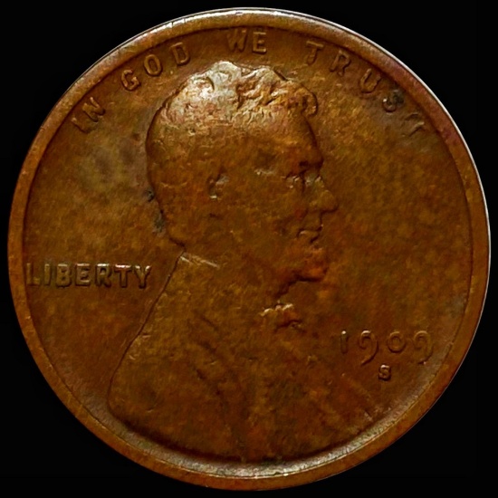1909-S Lincoln Wheat Penny NICELY CIRCULATED