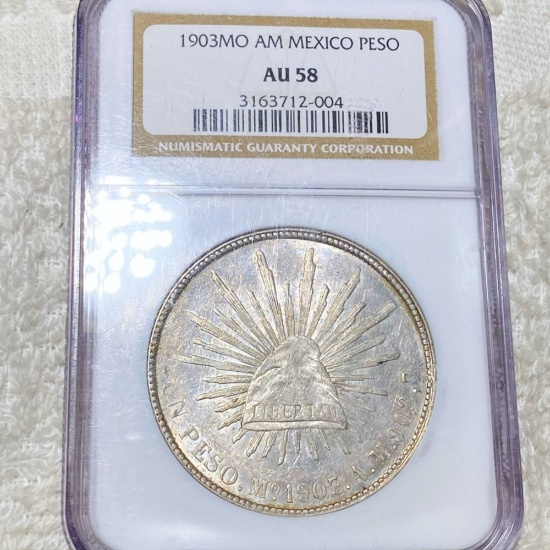 1903 Mexican Silver 8 Reales NGC - AU58