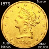 1876 $10 Gold Eagle CHOICE AU *SCARCE