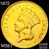1872 $3 Gold Piece UNCIRCULATED