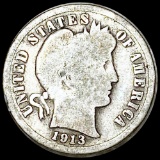 1913-S Barber Silver Dime NICELY CIRCULATED