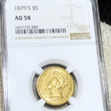 1879-S $5 Gold Half Eagle NGC - AU58