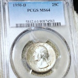 1950-D Washington Silver Quarter PCGS - MS64