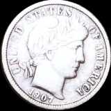 1907-O Barber Silver Dime LIGHTLY CIRCULATED