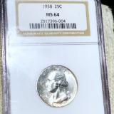 1938 Washington Silver Quarter NGC - MS64