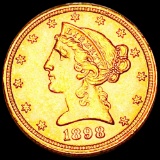 1898 $5 Gold Half Eagle UNCIRCULATED