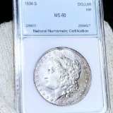 1884-S Morgan Silver Dollar NNC - MS60