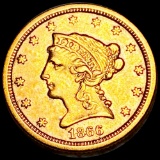 1866-S $2.50 Gold Quarter Eagle NEARLY UNC