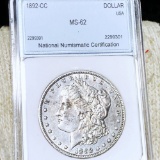 1892-CC Morgan Silver Dollar NNC - MS62
