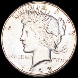 1928-S Silver Peace Dollar AU+