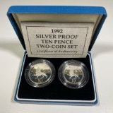 1992 Ten Pence Two Coin Set GEM PROOF