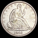 1842 Seated Half Dollar CLOSELY UNCIRCULATED